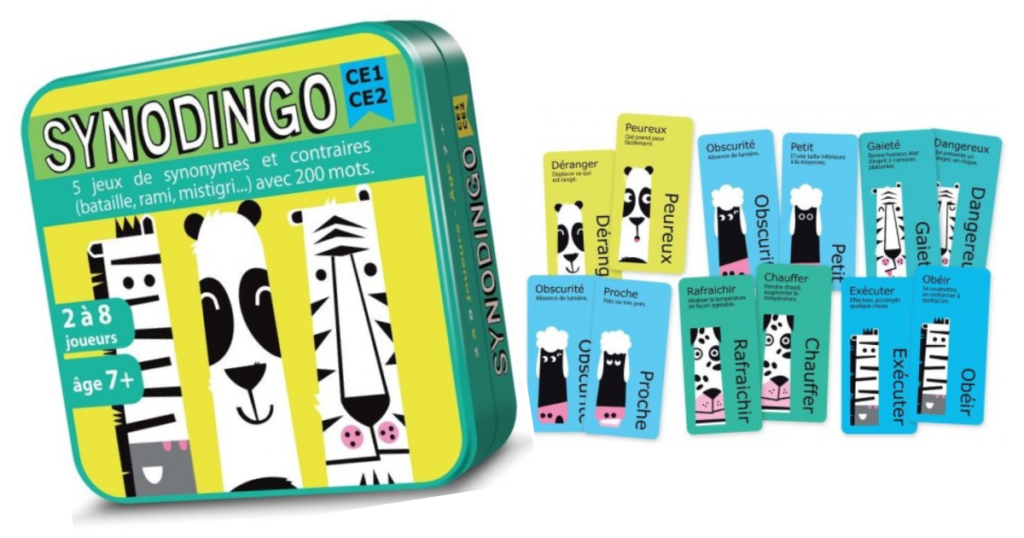 Le site éducatif Savio.fr recommande synodingo pour jouer en famille tout en apprenant des synonymes et des contraires.