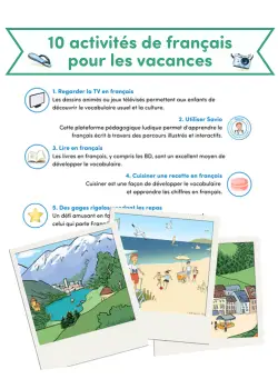 Kit activités de français pour les vacances à télécharger gratuitement depuis Savio.fr